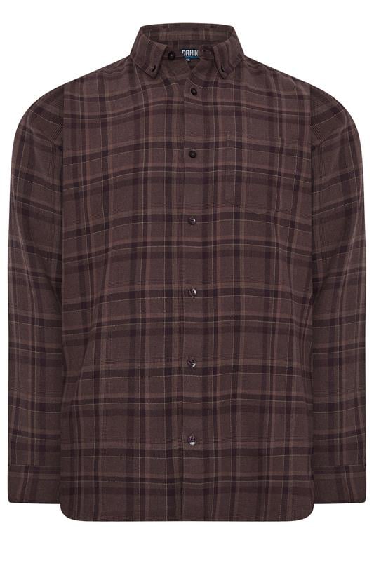 BadRhino Big & Tall Burgundy Red Check Long Sleeve Shirt | BadRhino 5