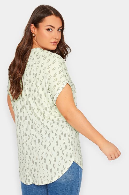 YOURS Curve Plus Size White Animal Print V-Neck Blouse | Yours Clothing  3