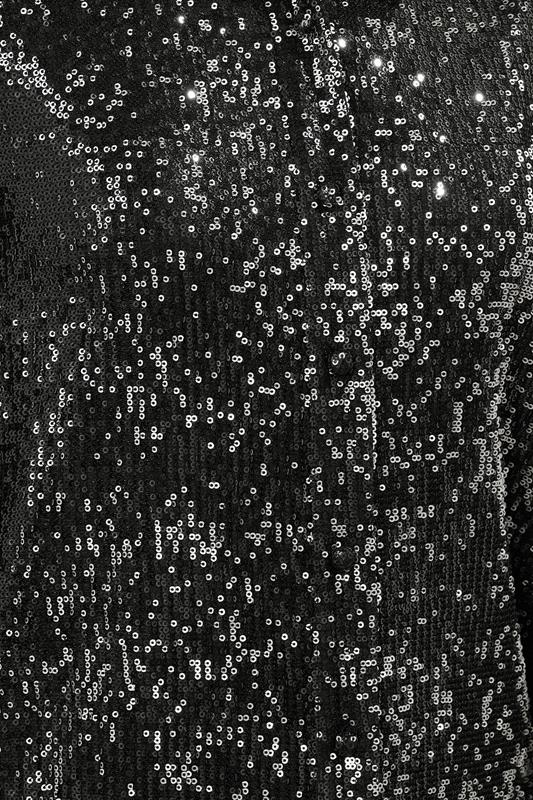 LTS Tall Black & Silver Sequin Embellished Shirt | Long Tall Sally 5