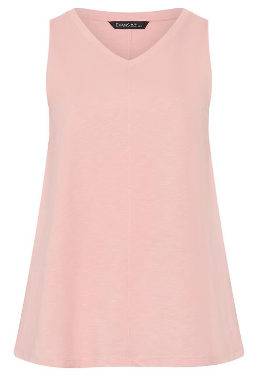 EVANS Plus Size Pink Premium Cotton Vest Top | Evans 5