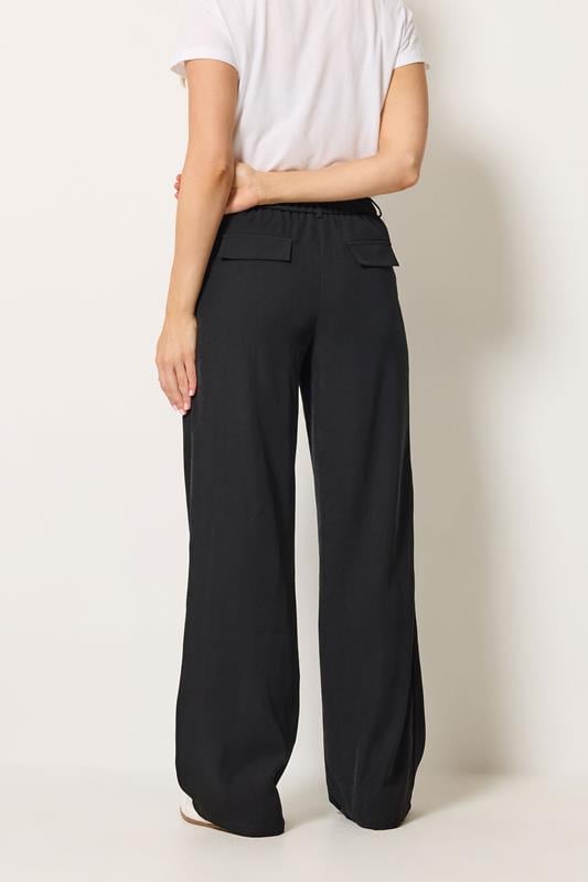 LTS Tall Women's Black Pleated Wide Leg Trousers | Long Tall Sally 2