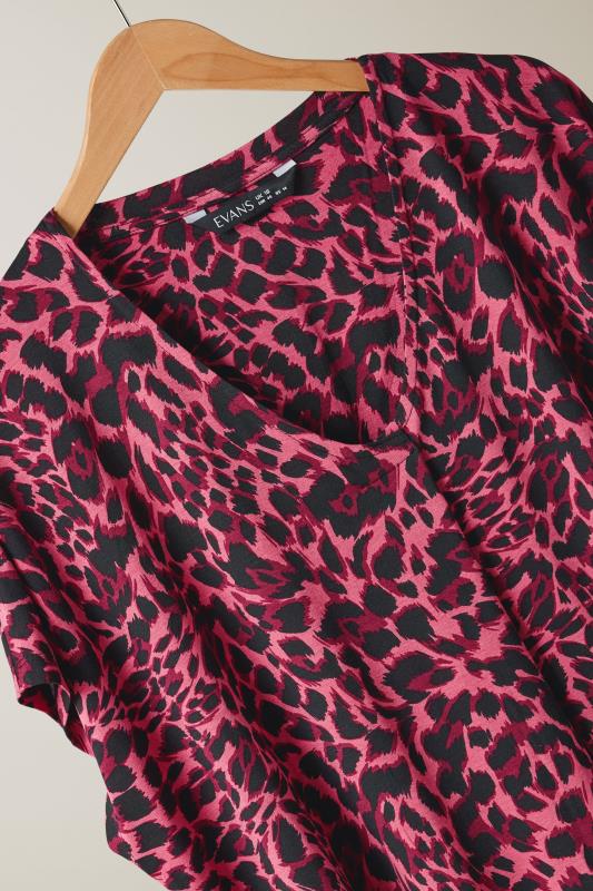 EVANS Plus Size Pink Leopard Print Swing Top | Evans 6