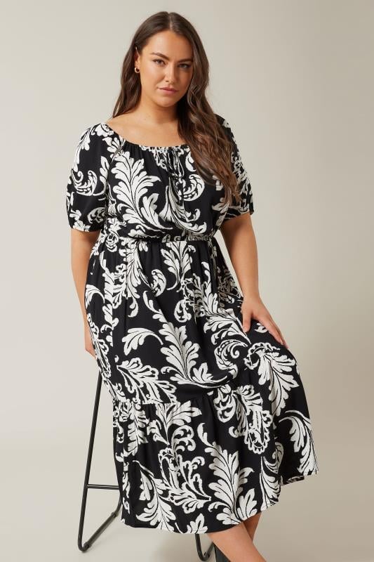 Plus size black tea length dress best sale