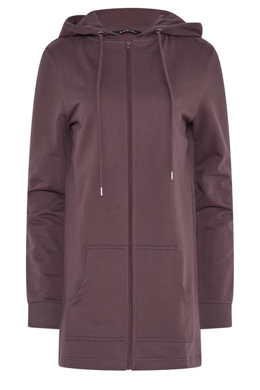 LTS Tall Women's Burgundy Red Cotton Longline Zip Hoodie | Long Tall Sally 5