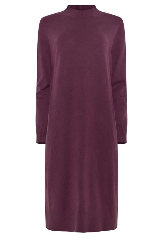 M&Co Purple Funnel Neck Knitted Midi Dress | M&Co 5