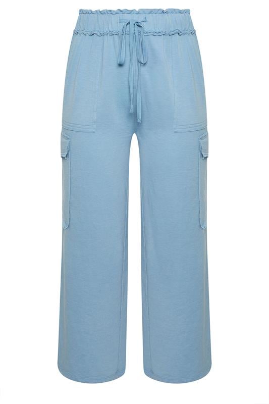 LIMITED COLLECTION Plus Size Blue Washed Cargo Joggers | Yours Clothing 5