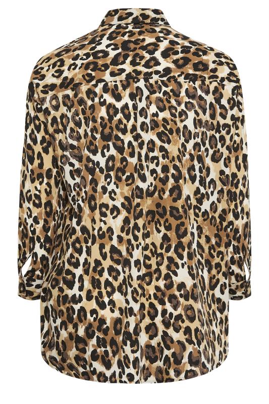 YOURS Plus Size Brown Leopard Print Oversized Shirt | Yours Clothing 7
