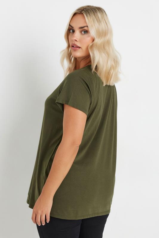 YOURS Plus Size 3 PACK Natural Brown & Green Core T-Shirts | Yours Clothing 6