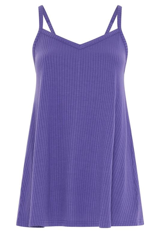 YOURS Plus Size Purple Swing Vest Top | Yours Clothing 5