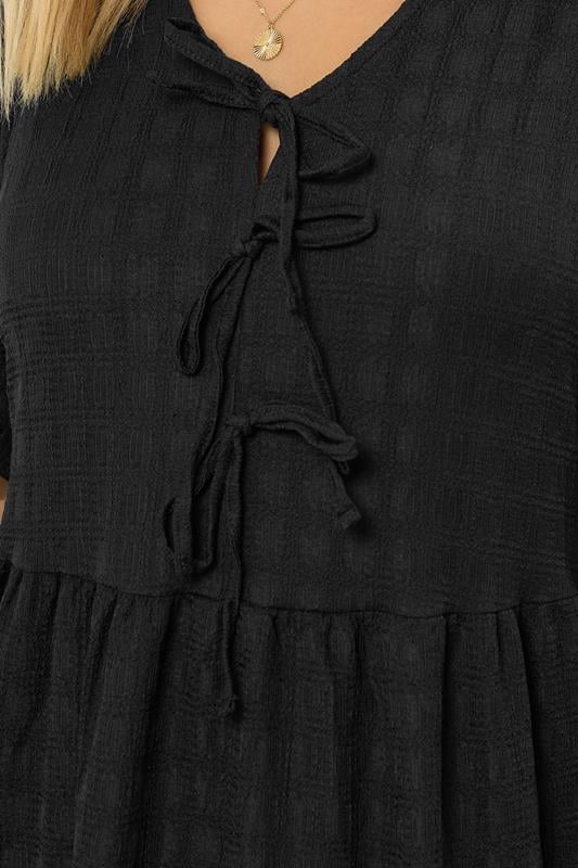 YOURS Plus Size Black Bow Tie Detail Maxi Dress | Yours Clothing 5