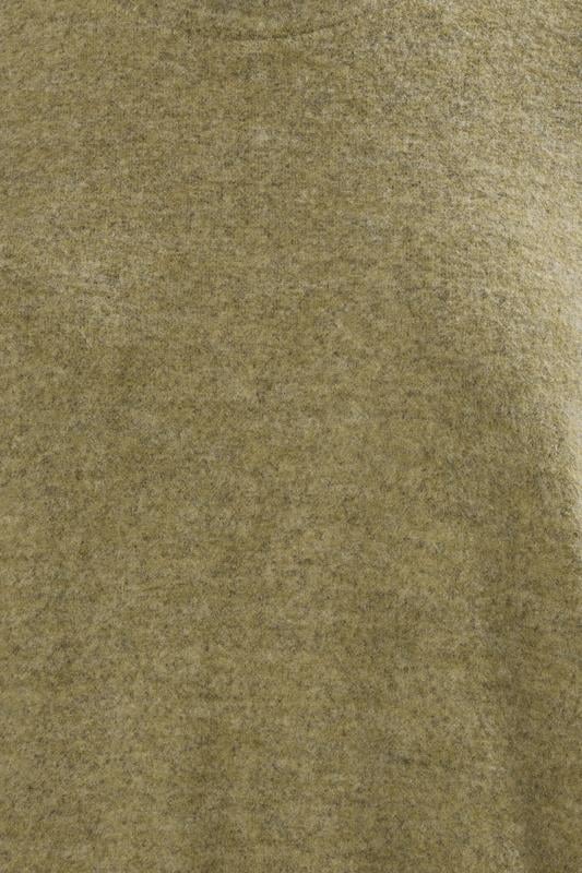 YOURS Plus Size Khaki Green Soft Touch Jumper | Yours Clothing 4