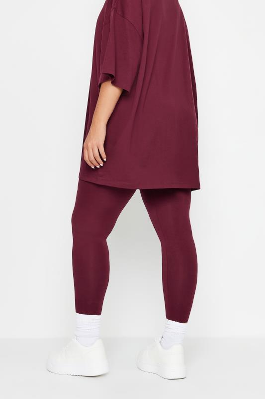 YOURS Plus Size Burgundy Red Leggings | Yours Clothing  3