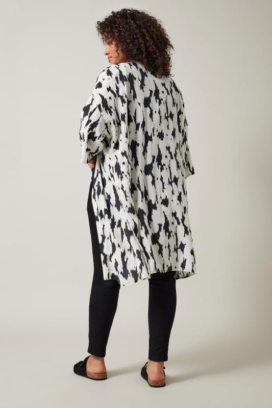 EVANS Plus Size Black Abstract Print Kimono | Evans 4