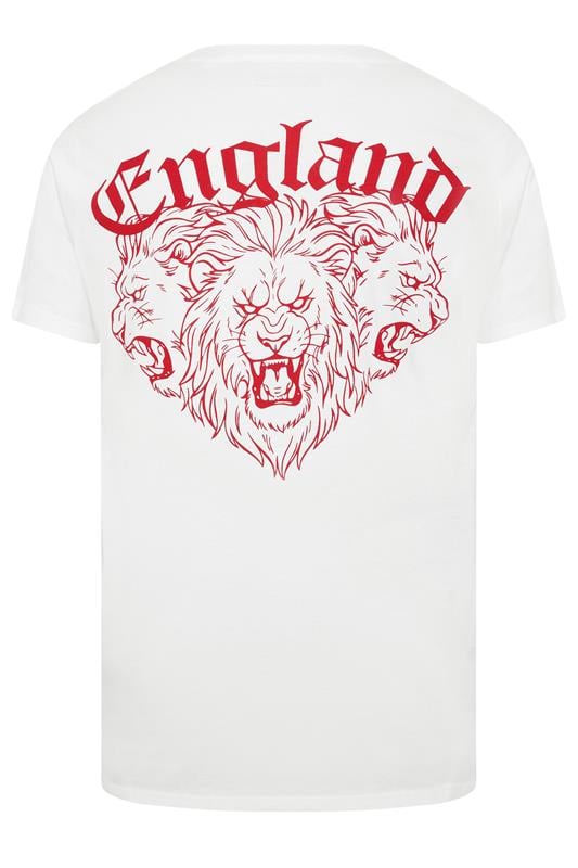 BadRhino Big & Tall White Extra Long England T-Shirt | BadRhino 7