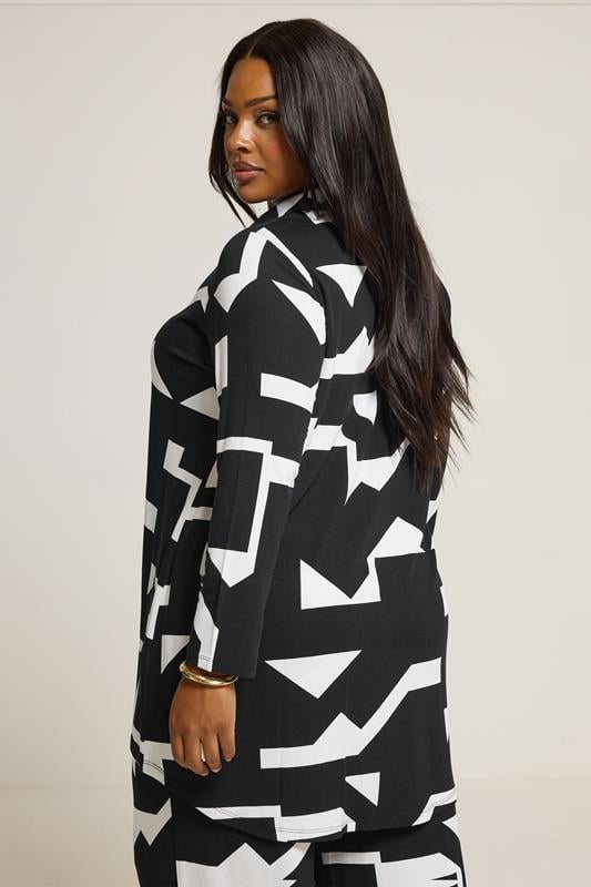 YOURS Plus Size Black & White Abstract Shirt | Yours Clothing 4