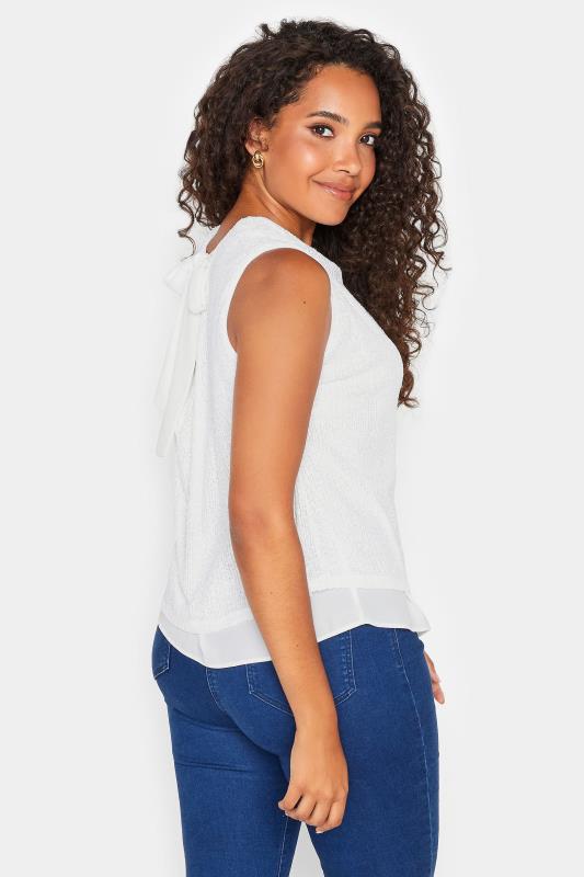 M&Co White Sequin Tie Back Top | M&Co 3