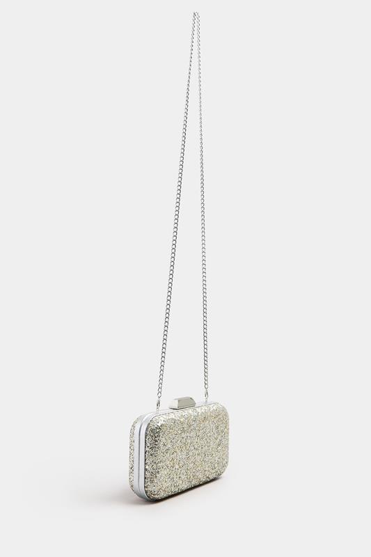 Silver Sequin Clutch Bag | Yours Clothing 5