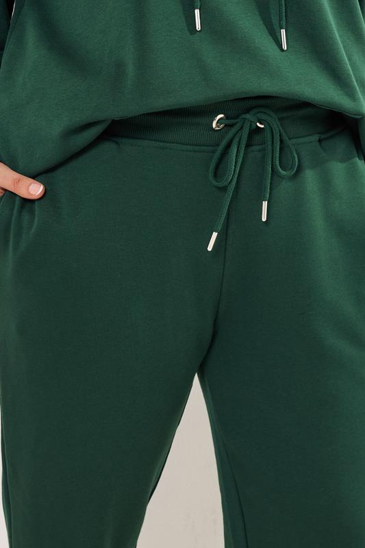 YOURS Plus Size Green Tie Cuffed Joggers | Yours Clothing 4