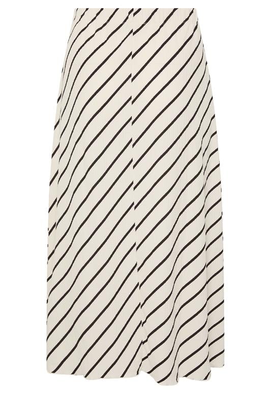 YOURS Plus Size Cream Stripe Maxi Skirt | Yours Clothing 5