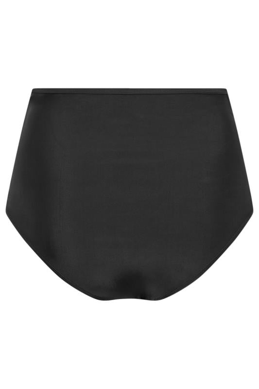 YOURS Plus Size Black Ruched Super High Waisted Tummy Control Bikini Briefs | Yours Clothing 7