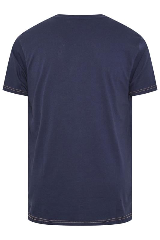 KAM Big & Tall Navy Blue Skull Print T-Shirt | BadRhino 4