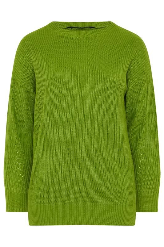 YOURS Plus Size Green Drop Shoulder Jumper | Yours Clothing 5