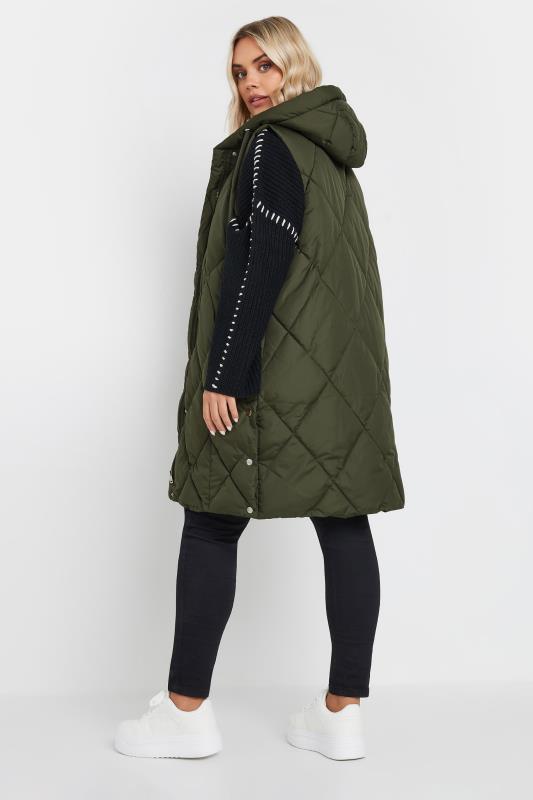 YOURS Plus Size Khaki Green Quilted Gilet | Yours Clothing 4