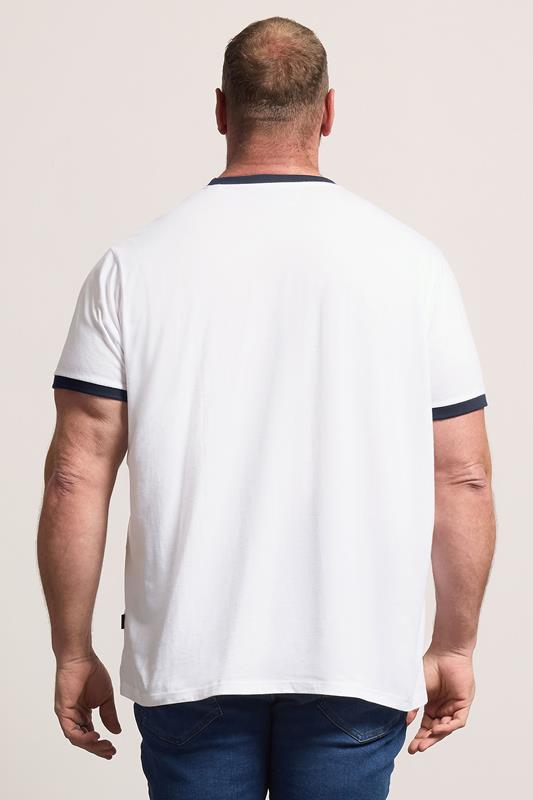 BadRhino Big & Tall White Ringer T-Shirt | BadRhino 2