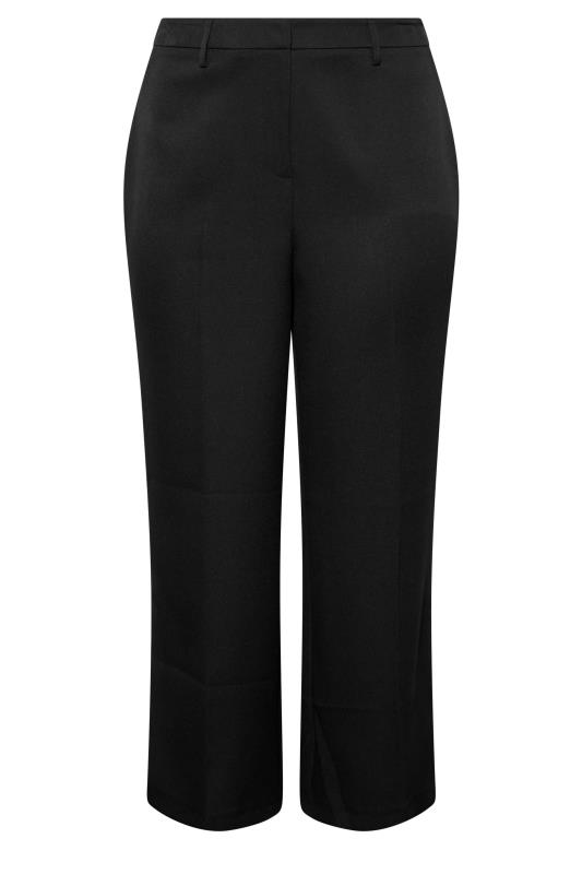 Plus Size Black Split Hem Flared Trousers | Yours Clothing 7