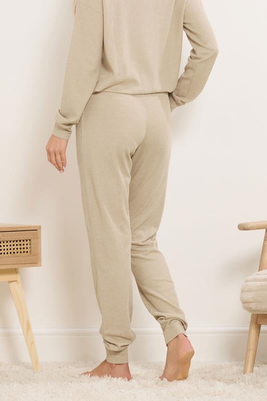 LTS Tall Beige Brown Waffle Lounge Trousers | Long Tall Sally 2