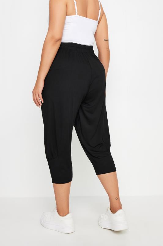 YOURS Plus Size Black Ruched Harem Trousers | Yours Clothing 3