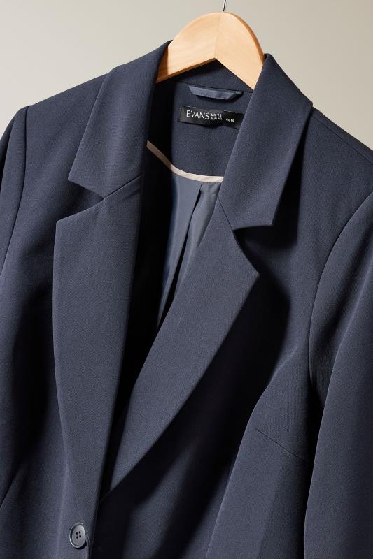 EVANS Plus Size Navy Blue Blazer | Evans 8