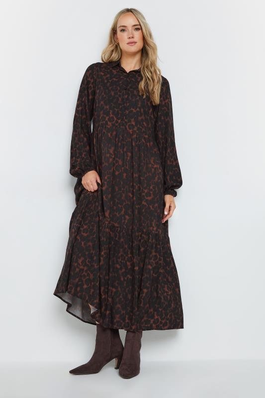 LTS Tall Chocolate Brown Leopard Print Tiered Maxi Dress | Long Tall Sally 2