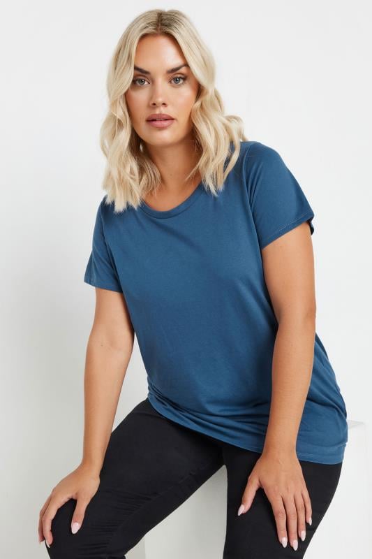 YOURS Plus Size Navy Blue Essential T-Shirt | Yours Clothing 4