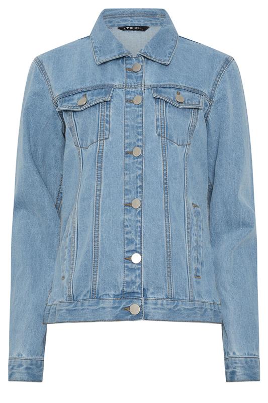 LTS Tall Womens Blue Mid Wash Cotton Denim Jacket | Long Tall Sally 8