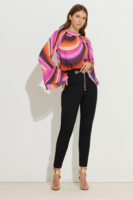 STAR Pink Abstract Flare Sleeve Blouse | StarByJM 2