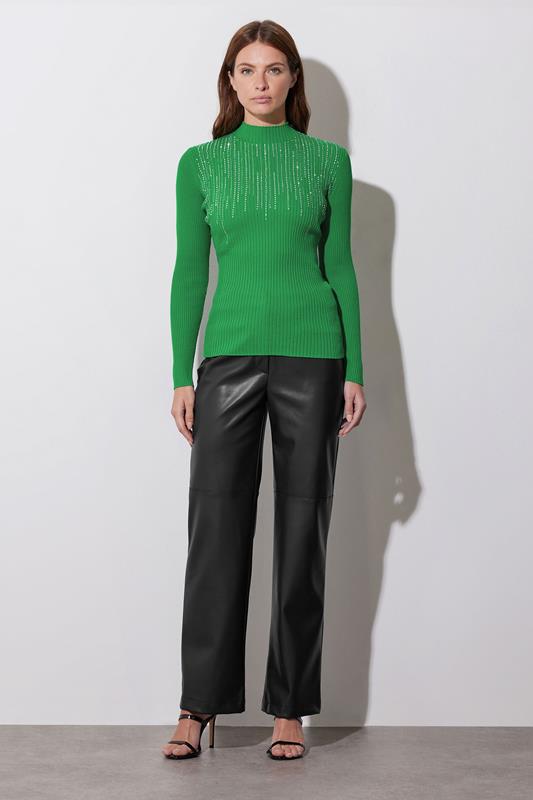 STAR Green Embellished Neckline Jumper | StarByJM 5