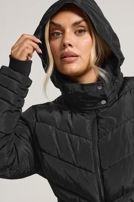 YOURS Plus Size Black Belted Puffer Coat | Yours Clothing 7