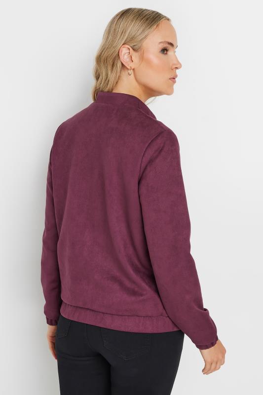 LTS Tall Burgundy Red Faux Suede Bomber Jacket | Long Tall Sally 3