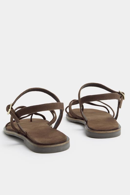 LTS Brown Cross Strap Sandals In a Standard Fit | Long Tall Sally 5