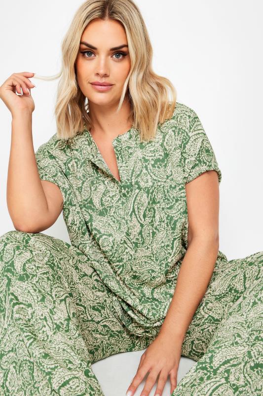 YOURS Curve Green Paisley Print Textured Blouse | Yours  5