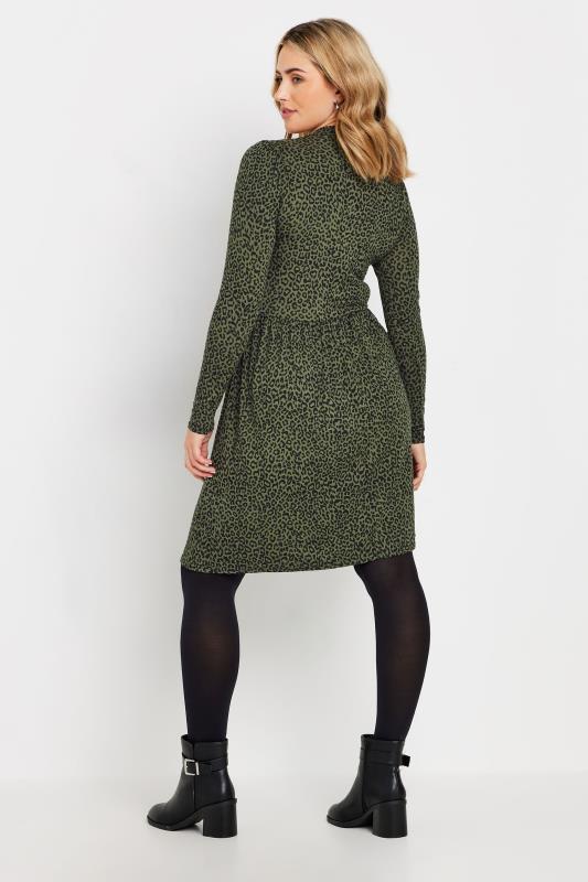 M&Co Khaki Green Animal Print Smock Dress | M&Co 3