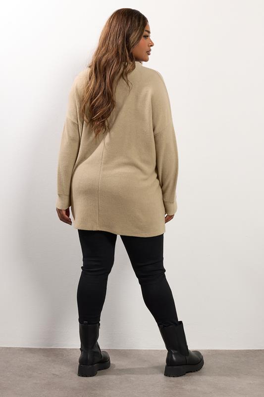 YOURS Plus Size Natural Brown Leopard Soft Touch Jumper | Yours Clothing 2