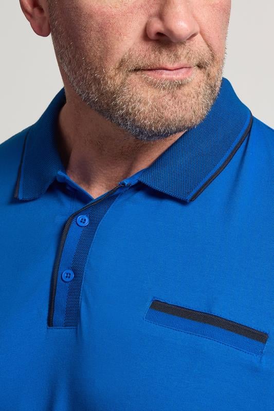 BadRhino Big & Tall Blue Chambray Pocket Polo Shirt | BadRhino 4