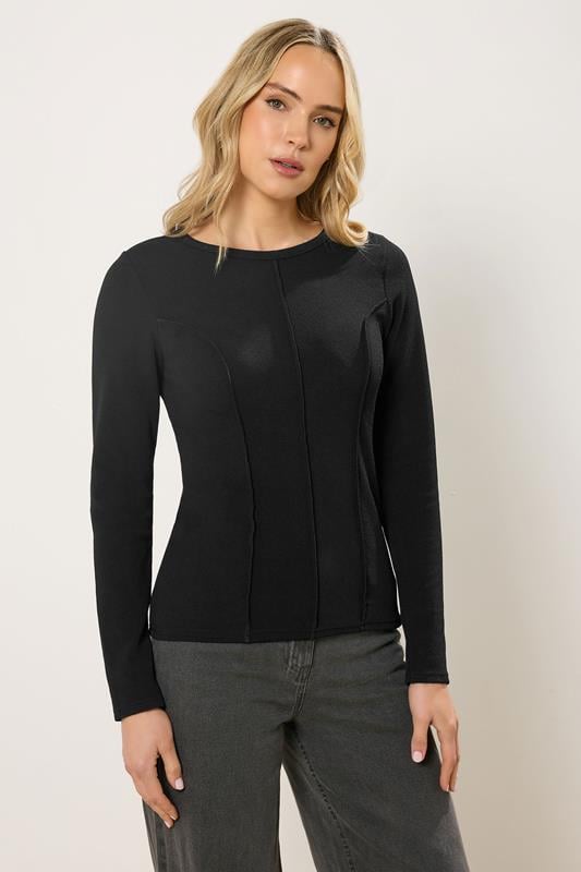 LTS Tall Black Seam Front Top