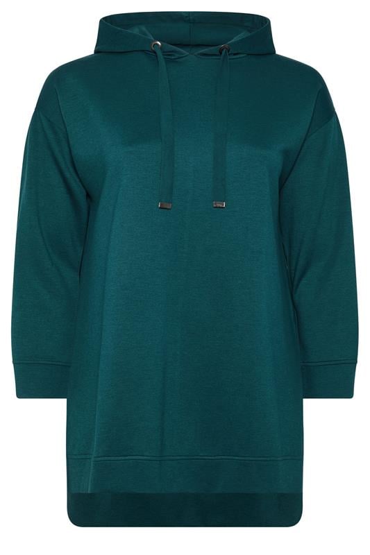  EVANS Curve Teal Green Luxe Drawstring Hoodie