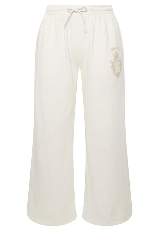 LIMITED COLLECTION Plus Size Cream 'New York' Wide Leg Joggers | Yours Clothing 5
