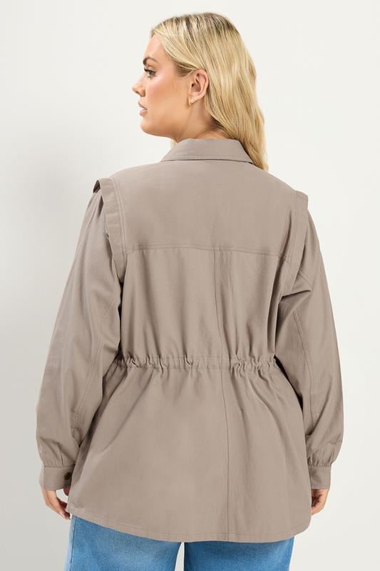YOURS Plus Size Natural Brown Carpenter Jacket | Yours Clothing 2