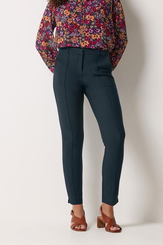M&Co Navy Blue Pintuck Tailored Trousers