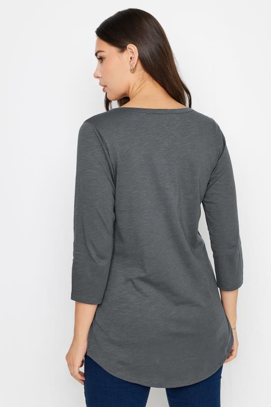 LTS Tall Womens Charcoal Grey Henley Top | Long Tall Sally  3